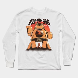 Cat mecha ramen robot Long Sleeve T-Shirt